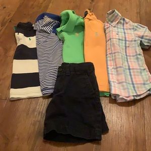 5 pieces of Ralph Lauren polo and one crown and ivy kids 2T Boys clothes-